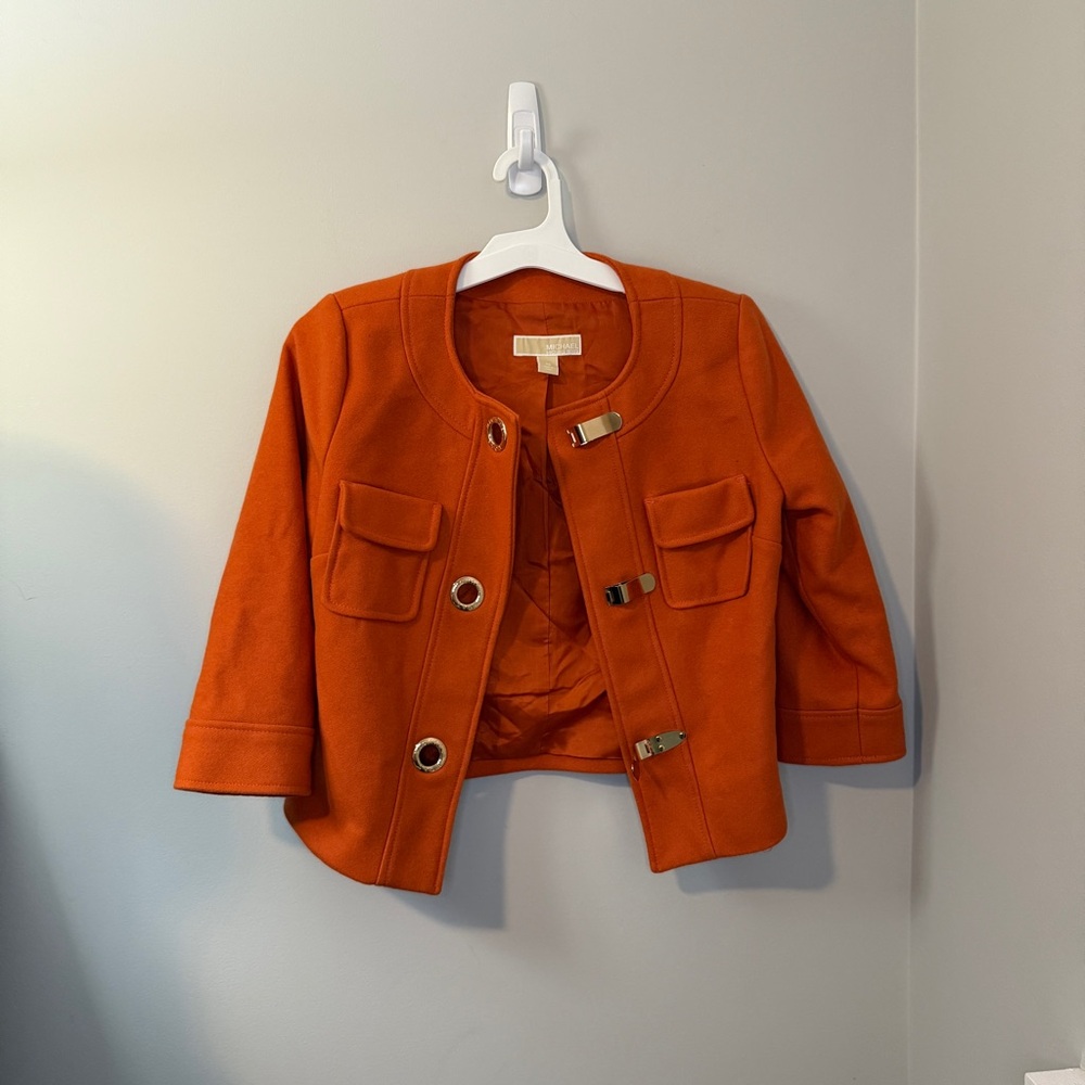 Women’s Michael Kors Orange Jacket with Gold Accents